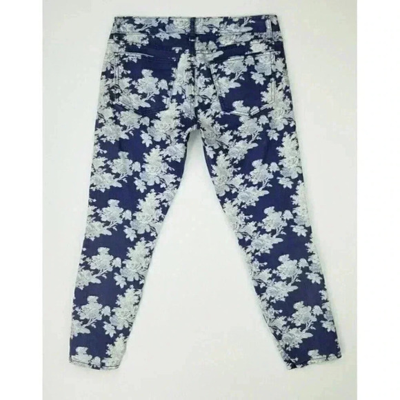 Gap 1969 Women's 26/2P Always Skinny Blue White Floral Denim Jeans Size 26X25 - Picture 1 of 12